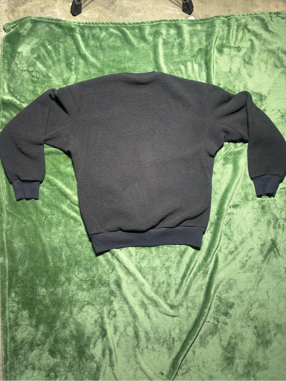 adidas Black Crewneck Textured Fleece Pullover